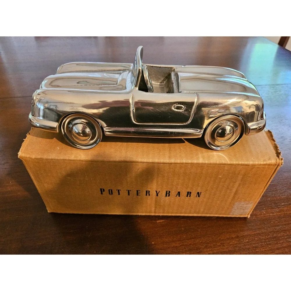 Pottery Barn Silver Aluminum Convertible Car Decor Silver Vintage Style